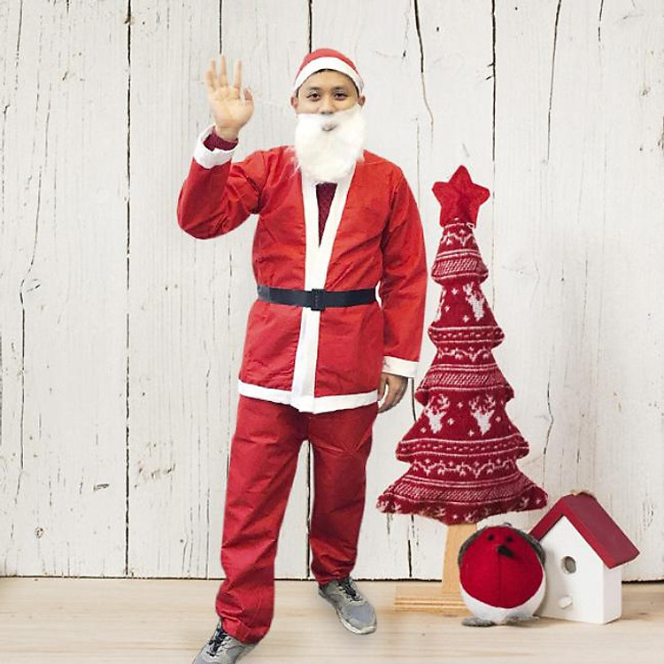 Bộ Quần Áo ông già noel người lớn nỉ (nam)