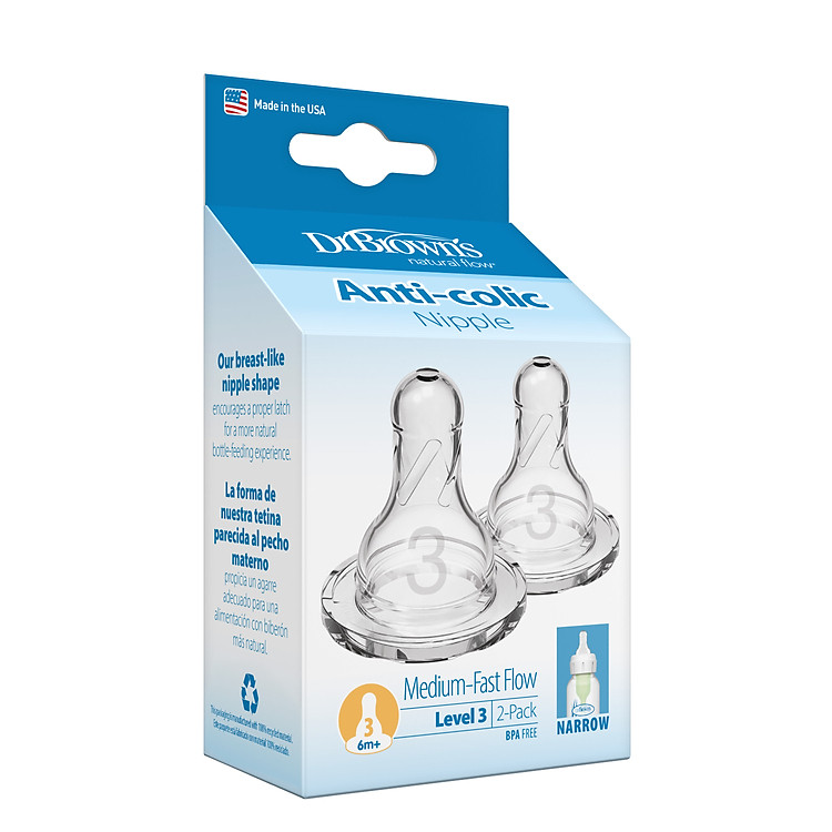 Bộ 2 núm ti Dr.Brown's Số 3 Đảm bảo Tiết kiệm - Hình ảnh 2