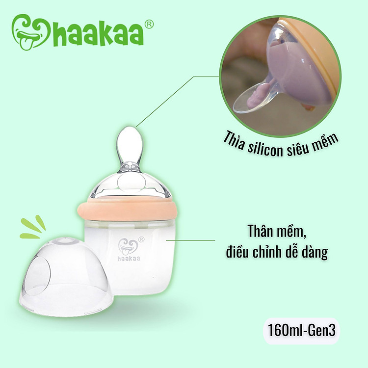 Bình thìa ăn dặm Gen.3 Haakaa 160ml Chính hãng Tiết kiệm - Hình ảnh 2