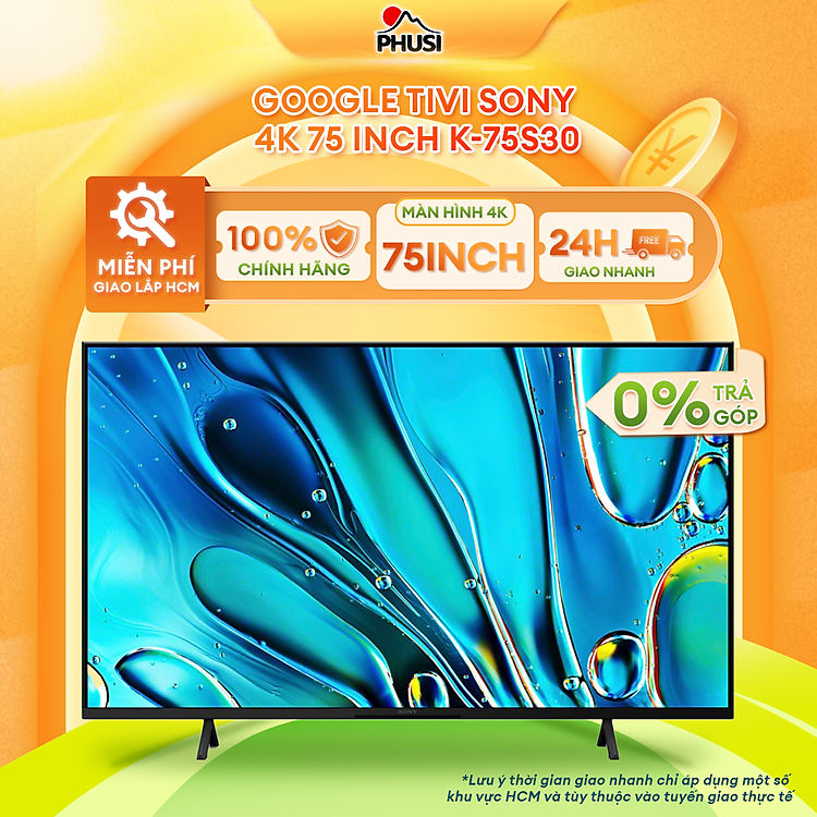 K-75S30 - Google Tivi Sony 4K 75 inch K-75S30 - Hàng Chính Hãng