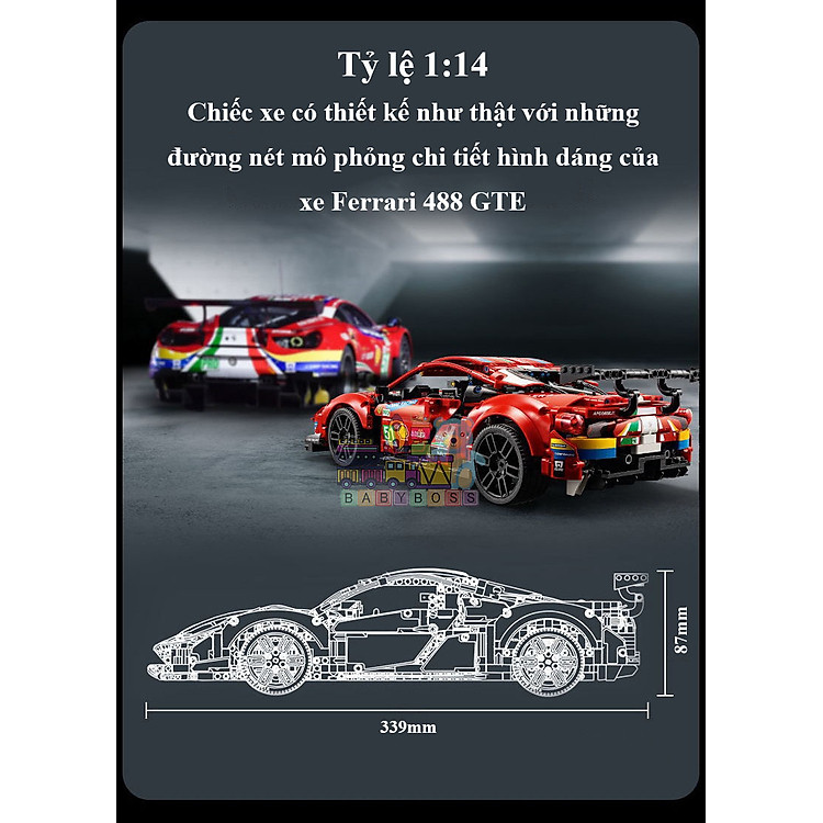 Mô Hình Siêu Xe Ferrari 488 GTE Chính hãng Ưu đãi - Hình ảnh 3