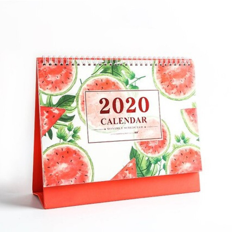 Lịch Để Bàn 2020 Hình Trái Cây - Dưa Hấu (Kèm Sticker Trang Trí)
