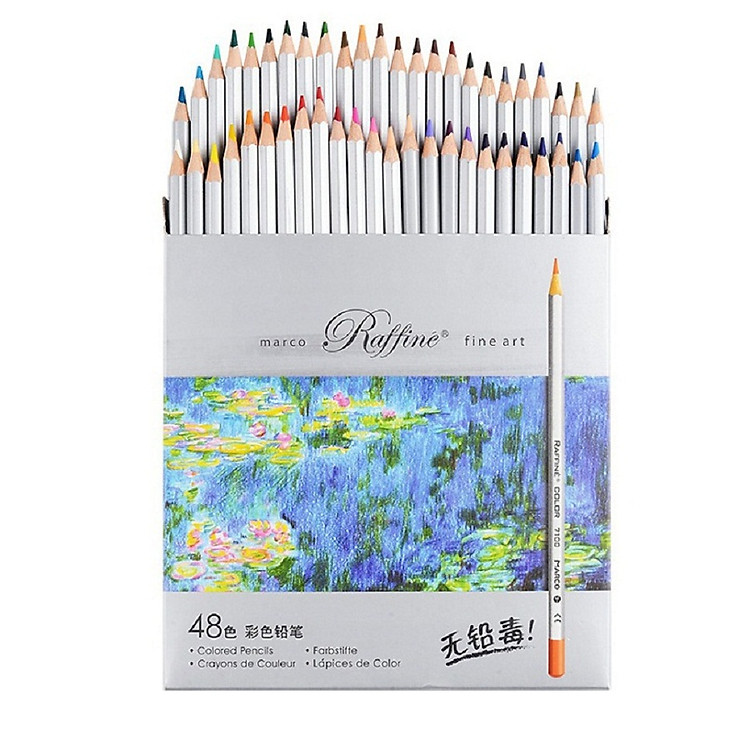 Chì màu Marco hộp giấy cao cấp 48 màu, 72 màu (Chì khô)