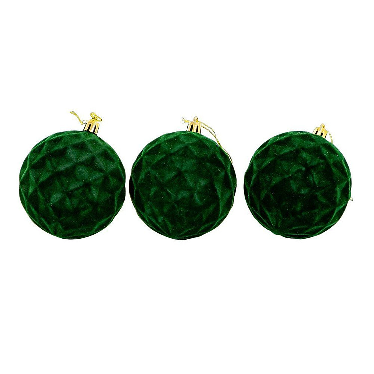 Bộ Trái Châu Trang Trí Giáng Sinh Nhiều Màu (Set 3 trái nhung xanh)