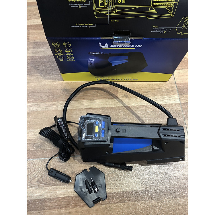 Máy bơm lốp xe máy, ô tô- siêu tốc tự ngắt Michelin 12312 (12V)