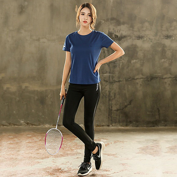 Bộ quần áo tập gym yoga cao cấp áo xanh quần đen