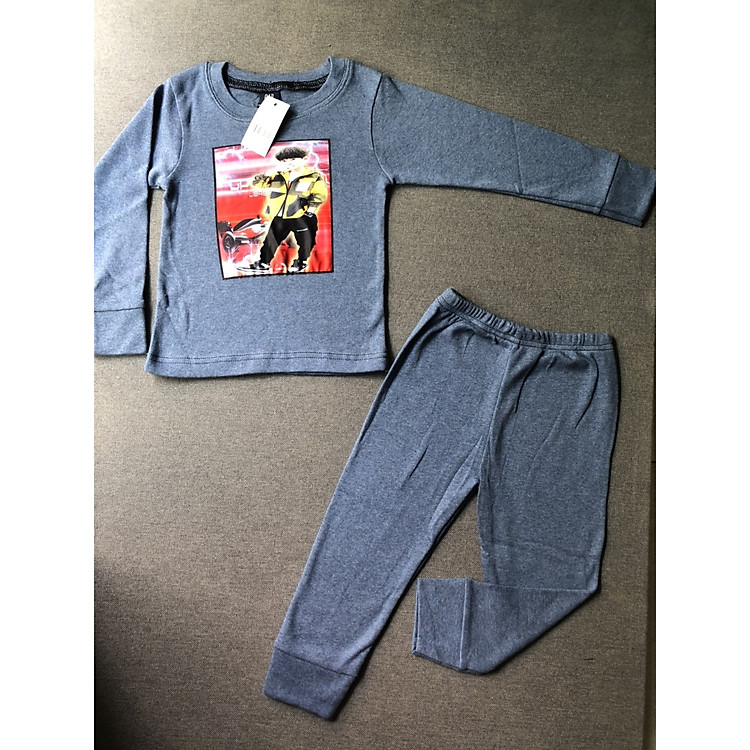 Combo 3 bộ dài tay bé trai thun cotton size từ 6-19kg