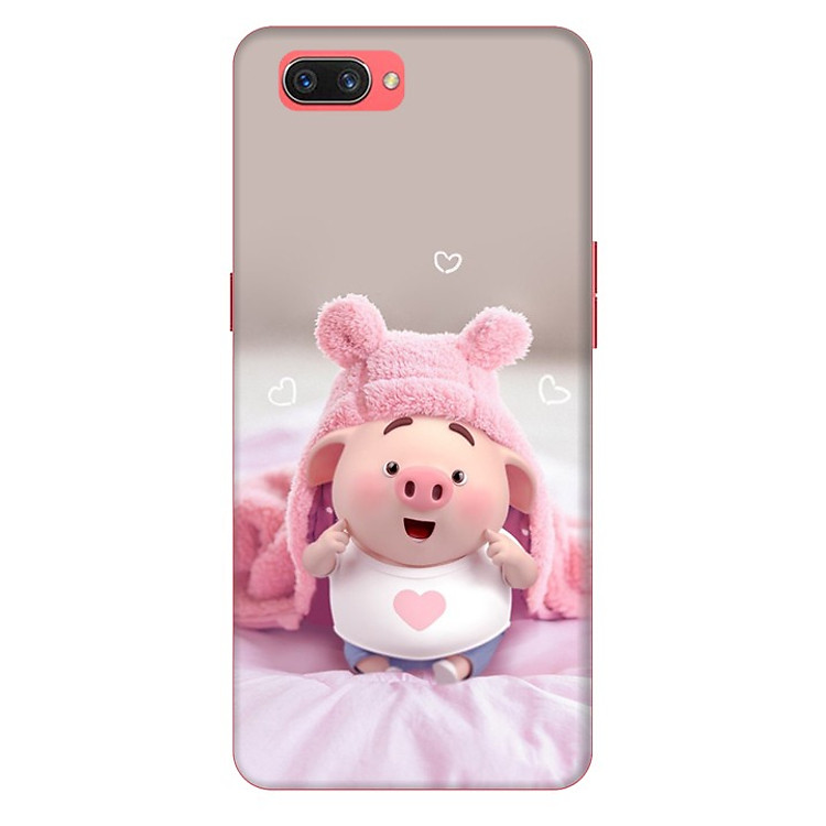 Ốp lưng nhựa cứng nhám dành cho Oppo A3S in hình Heo Con Làm Duyên