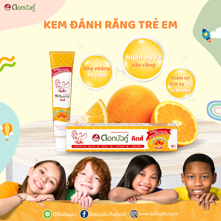 Mua Kem đánh răng thảo dược Dokbuaku vị cam Chính hãng Ưu đãi - Hình ảnh 3