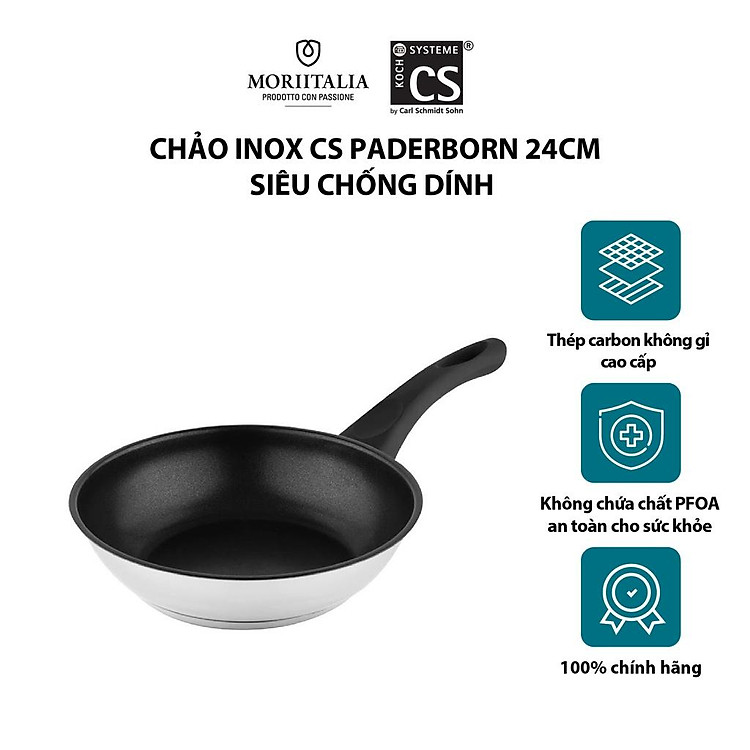 Chảo inox chính hãng CS PADERBORN 24cm siêu chống dính cao câp 061968