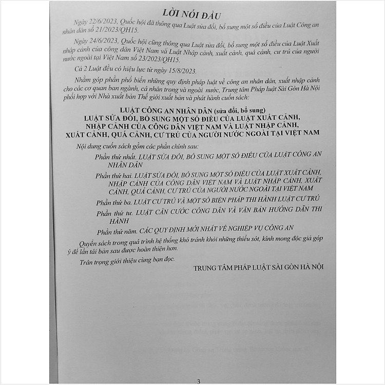 Luật Công An Nhân Dân (sđ, bs 2023) - Một Số Điều Của Luật Xuất Cảnh, Nhập Cảnh Của Công Dân Việt Nam - Ảnh 3