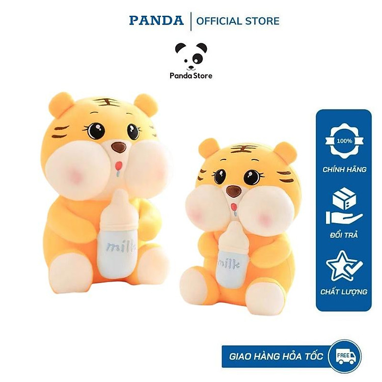 Gấu bông hổ ôm bình sữa siêu dễ thương – Quà tặng thú nhồi bông cọp má phệ bú bình – Size từ 50 cm đến 80 cm – Gối ôm hổ milk cho bé ngủ ngon