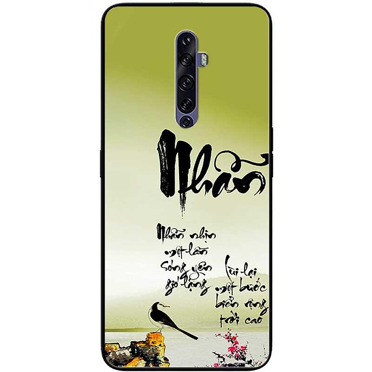 Ốp lưng cho Oppo Reno 2Z - 2F - Reno 6Z - Reno 7Z 5G - 8Z 5G - Reno 8T 4G - Reno 8T 5G - Thư Pháp Nhẫn Nhịn - Hàng Chính Hãng