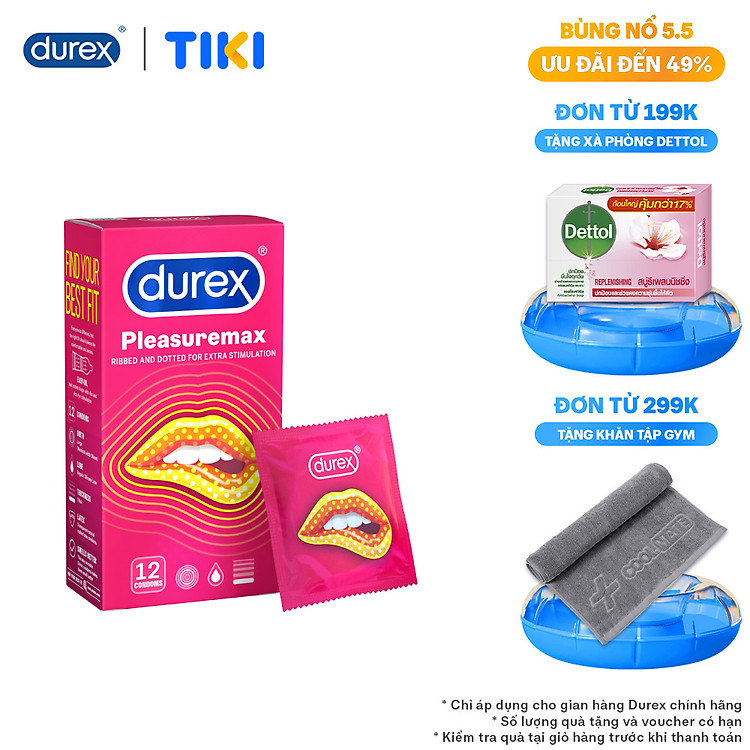 Bao cao su Durex Pleasuremax Hộp 12 Bao