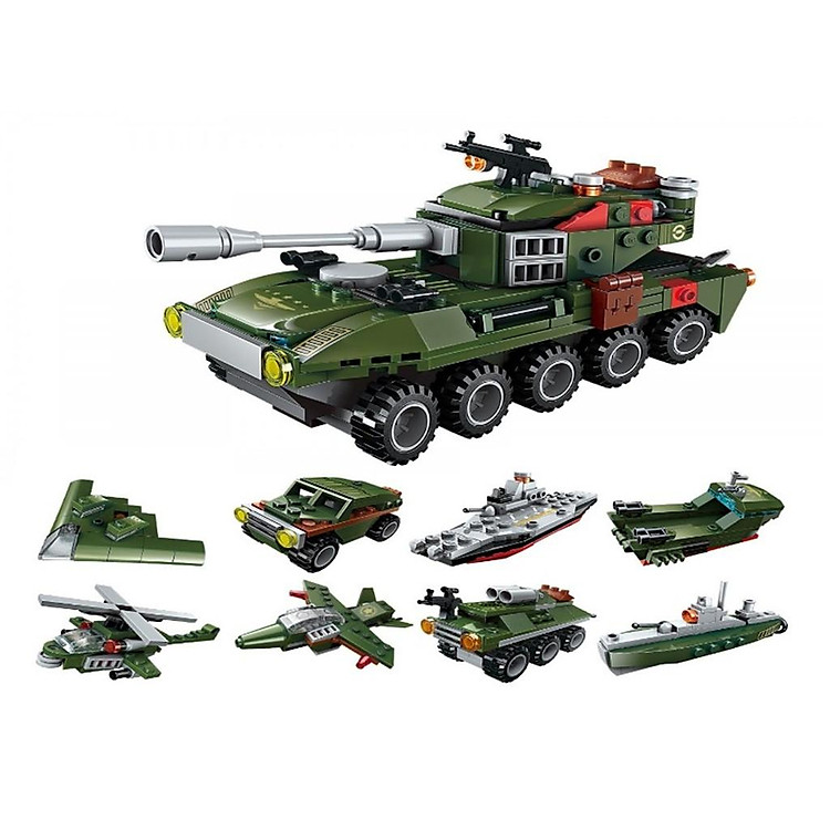 Đồ chơi lắp ghép quân sự 8 trong 1 Chính hãng Tiết kiệm - Hình ảnh 2