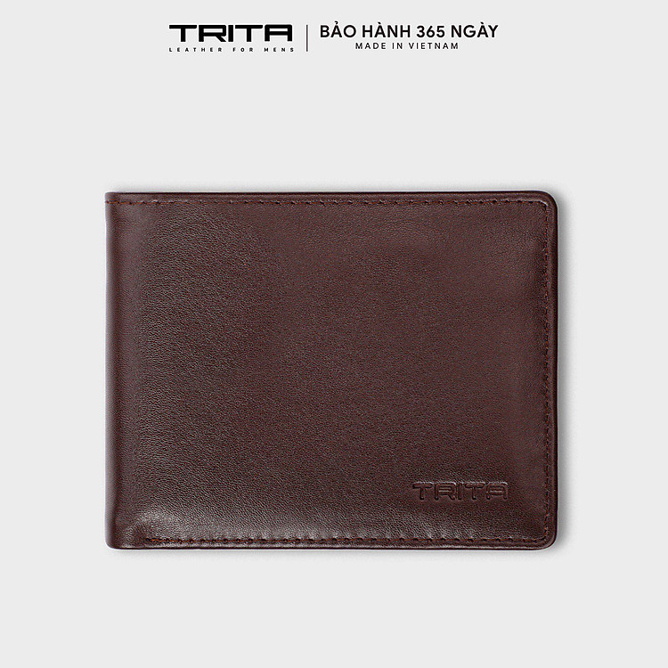 Ví nam da bò Trita ( Thời trang nam dáng ngang - Ví da RVN002 )