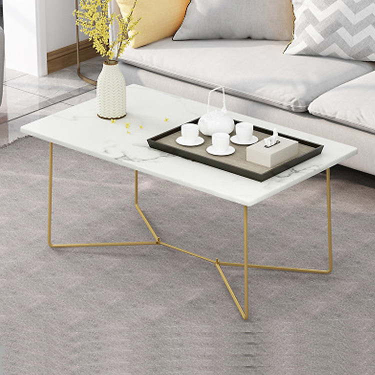 Bàn sofa, bàn trà phòng khách hiện đại mặt gỗ MDF vân đá - Giao màu ngẫu nhiên