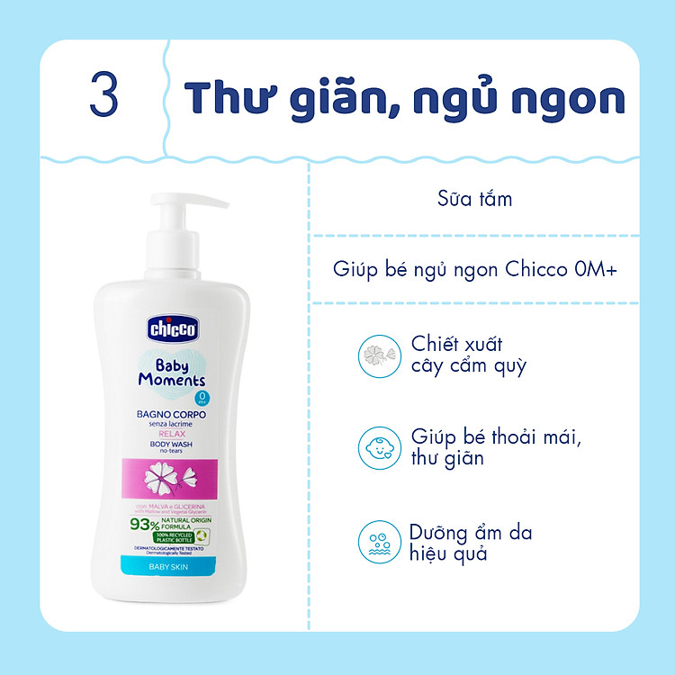 Sữa tắm Chicco 500ml giúp bé ngủ Chính hãng Tiết kiệm - Hình ảnh 4