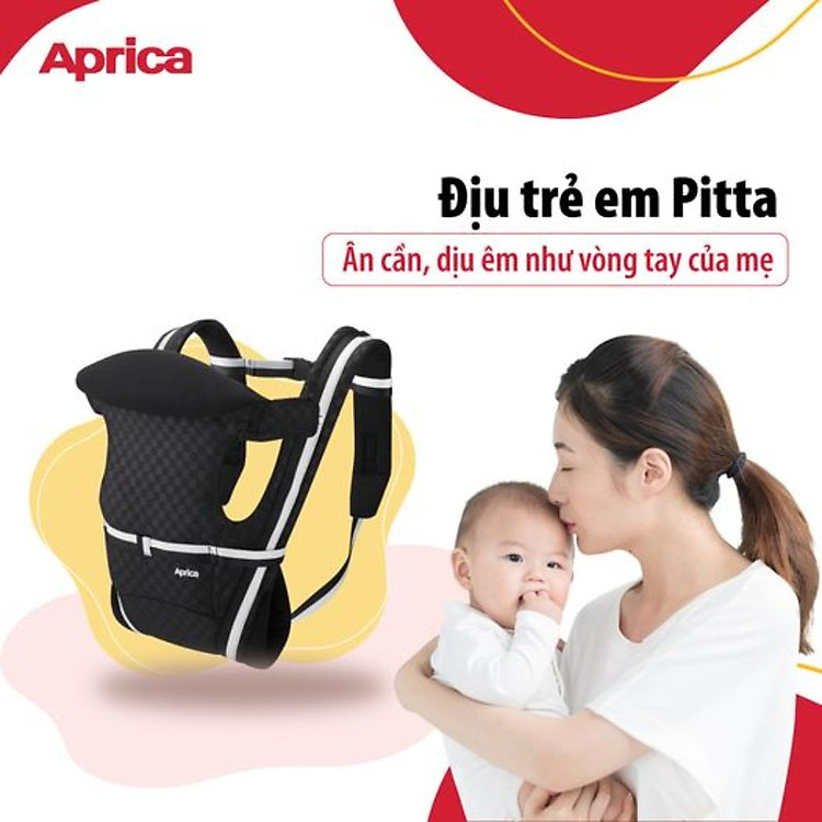 Địu Trẻ Em Aprica Pitta 39400 - Đen Chính hãng Ưu đãi - Hình ảnh 3
