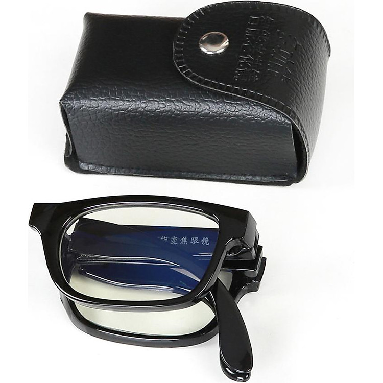 Kính Lão Kính Viễn Tự Động Chỉnh Độ Đổi Màu Khi Ra Nắng Mẫu Xếp Gọn Kèm Hộp Đựng Bằng Da
