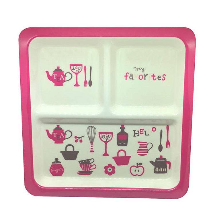 Khay ăn chia 3 ngăn cho bé hình họa tiết dễ thương nội địa Nhật Bản