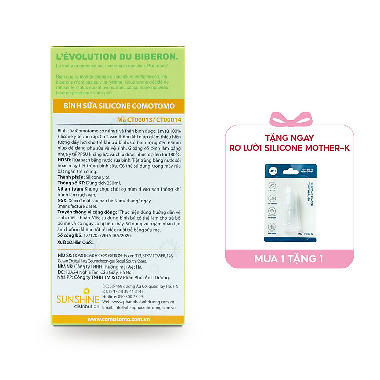Bình sữa silicone Comotomo 250ml Xanh Đảm bảo Giá tốt - Hình ảnh 4