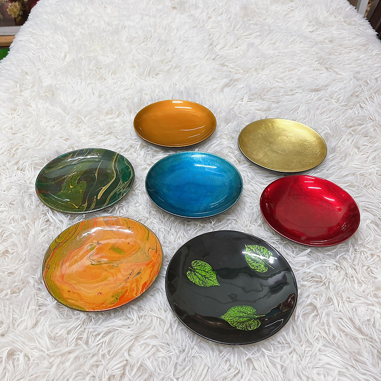 Dĩa Sơn Mài Trang Trí Lưu Niệm (13cm) - Ảnh 2