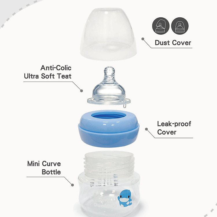 Bình Sữa Cổ Rộng Kuku 90ML Xanh Chính hãng Ưu đãi - Hình ảnh 3