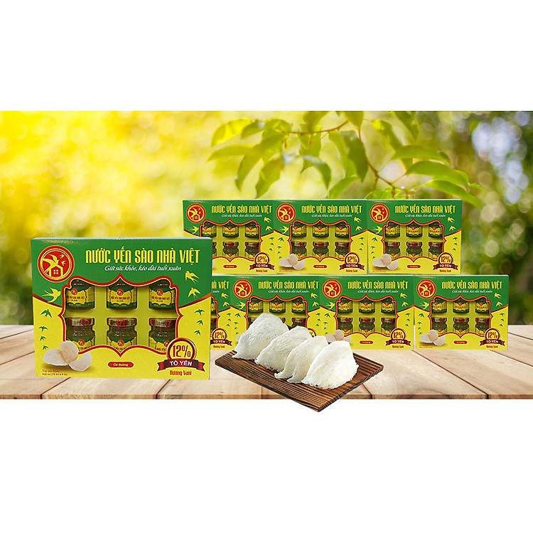 COMBO 7 hộp nước yến sào đường phèn Nhà Việt (42 hủ x 70ml) tặng thêm 6 lon nước yến