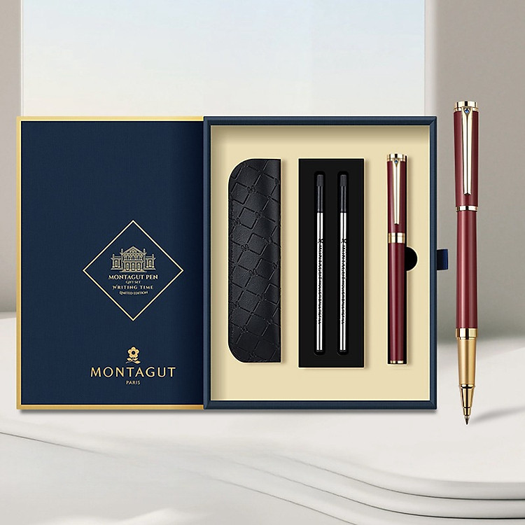 Quà tặng bút ký tên Montagut Luxury 702 của Pháp -Tặng KHẮC TÊN MIỄN PHÍ + Thiệp ghi chú B217