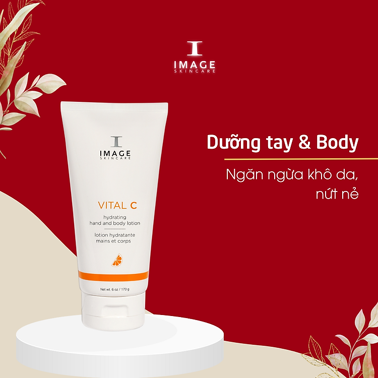 Kem Dưỡng Ẩm Chống Khô Da Tay Và Toàn Thân Image Skincare Vital C Hydrating Hand & Body Lotion 170g
