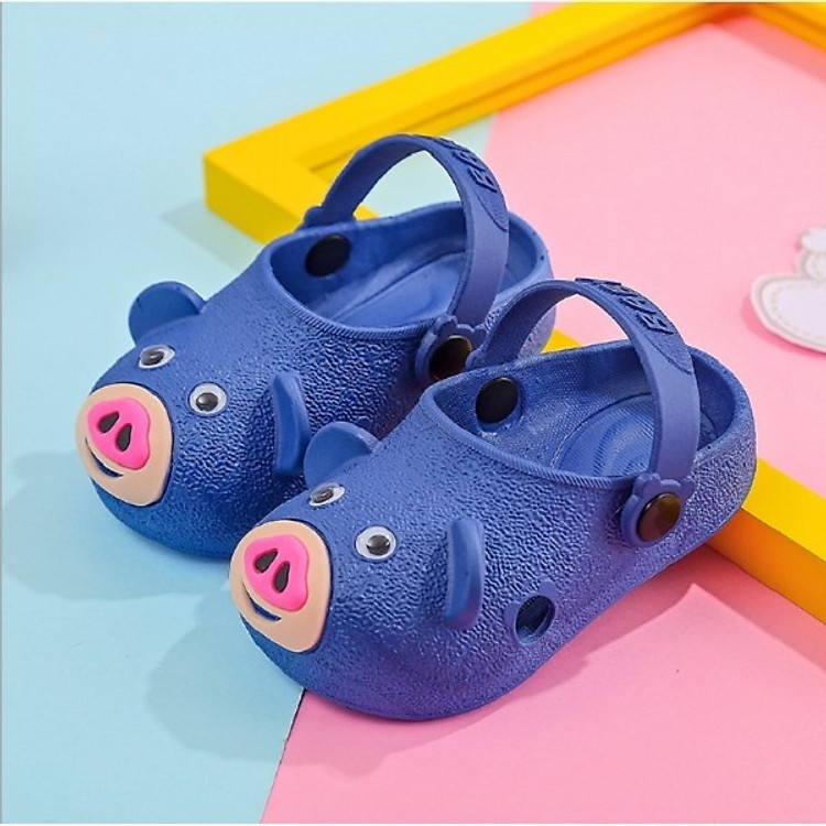 Giày Cao Su Mềm Chú Heo Mũm Mĩm Đa Năng Cho Bé Siêu Hot - Màu Xanh Đậm