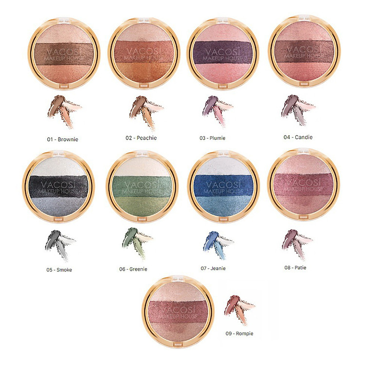 Phấn Mắt Phối 3 Màu Vacosi Eyeshadow (5g)