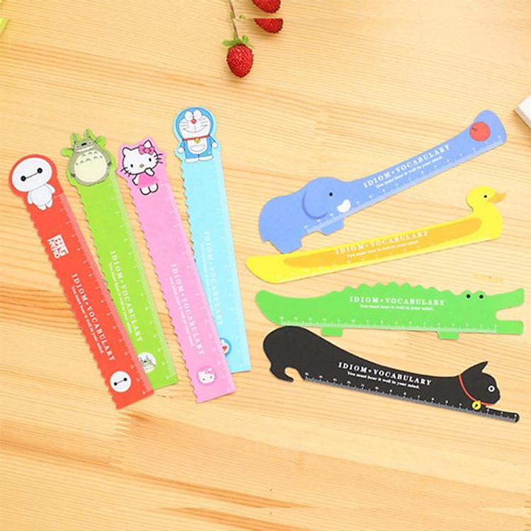 Combo 3 Thước kẻ học sinh uốn dẻ dễ thương hình nhân vật hoạt hình - Giao màu ngẫu nhiên