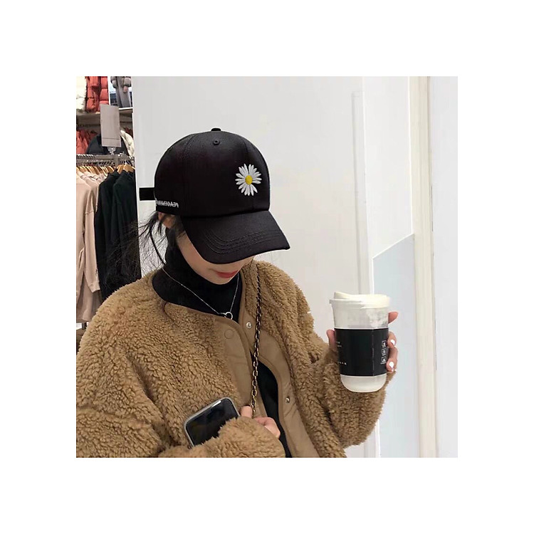 Mũ lưỡi trai hoa cúc unisex Hàn Quốc