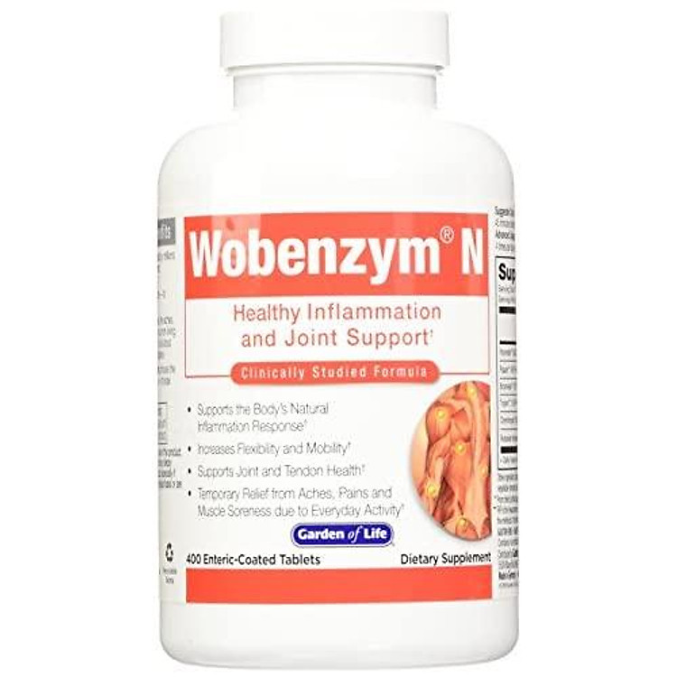 Thực phẩm chức năng Wobenzym N bổ sung enzym cho cơ thể giúp giảm đau tạm thời, giảm đau và đau nhức cơ do hoạt động hàng ngày, hỗ trợ phản ứng viêm tự nhiên của cơ thể - 400 viên
