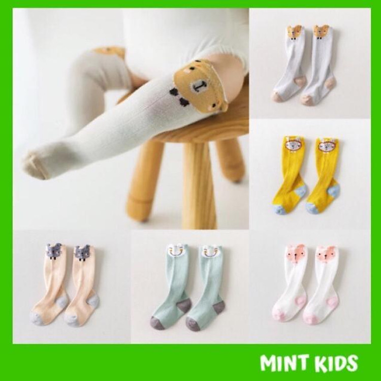 Tất sơ sinh Tất đùi cotton giữ ấm đầu gối cho bé 0 đến 3 tuổi siêu yêu