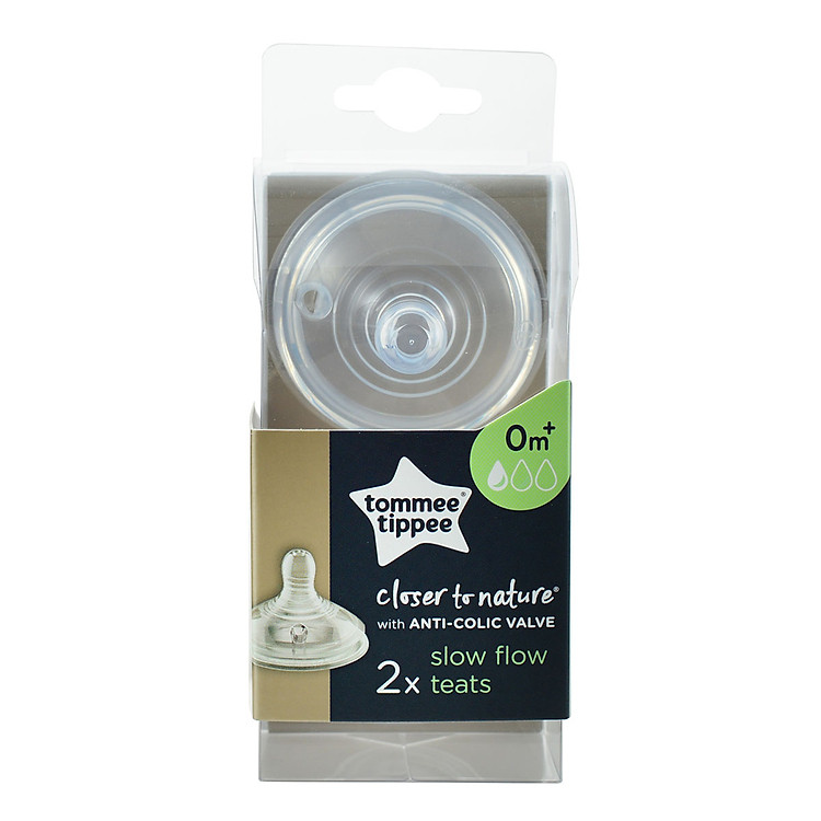 Núm ty Tommee Tippee Slow Flow 0-3 tháng (vỉ 2 cái) - Closer to Nature