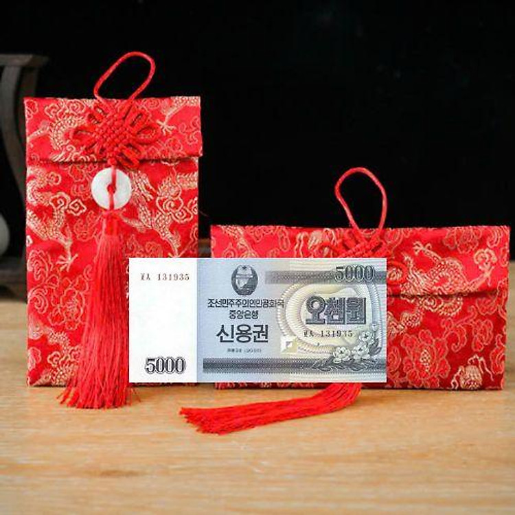 Túi gấm màu xanh 5000 Triều Tiên sưu tầm