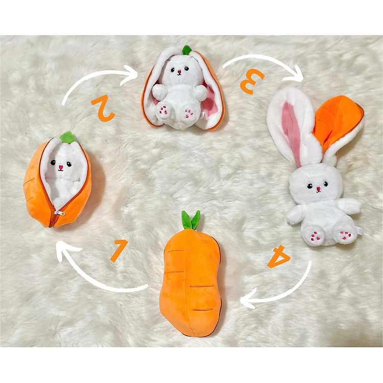 Gấu bông thỏ tai ụp 2 trong 1 Chính hãng Ưu đãi - Hình ảnh 5