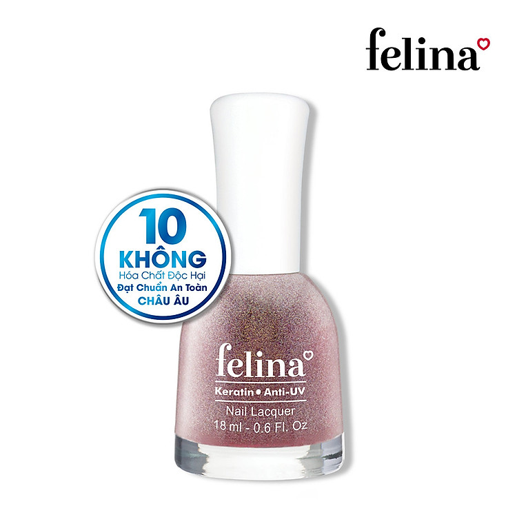 Sơn móng tay Felina 18ml CK102 Kim Tuyến Hồng Ngũ Sắc