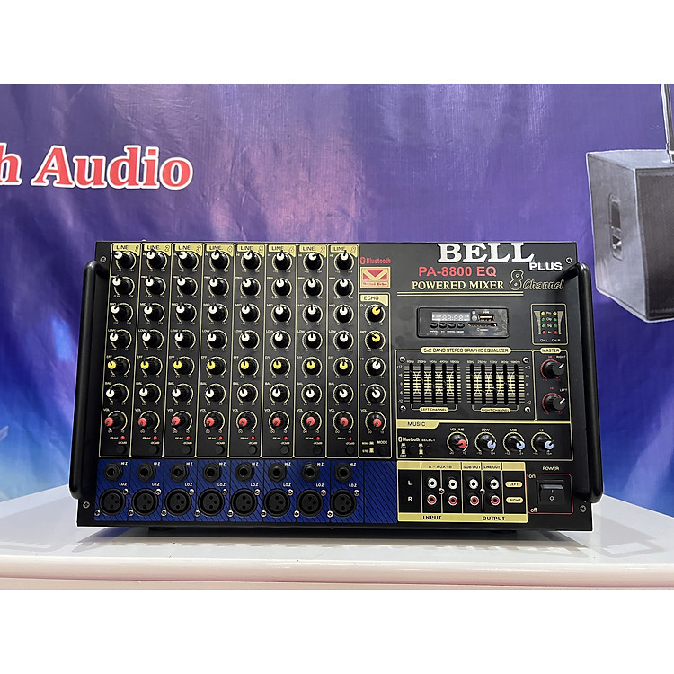 Âmpli công suất lớn 16 sò lớn PA - 8800EQ. BellPlus (hàng chính hãng)