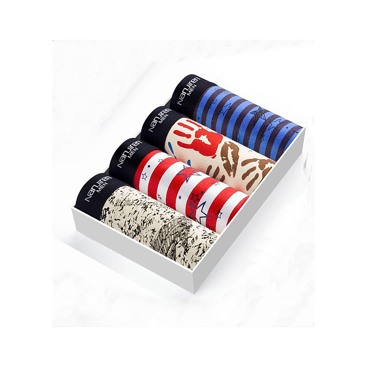 Hộp 4 quần lót nam Boxer Nanjiren ( quần sịp đùi ) hàng nhập câp cấp QL2