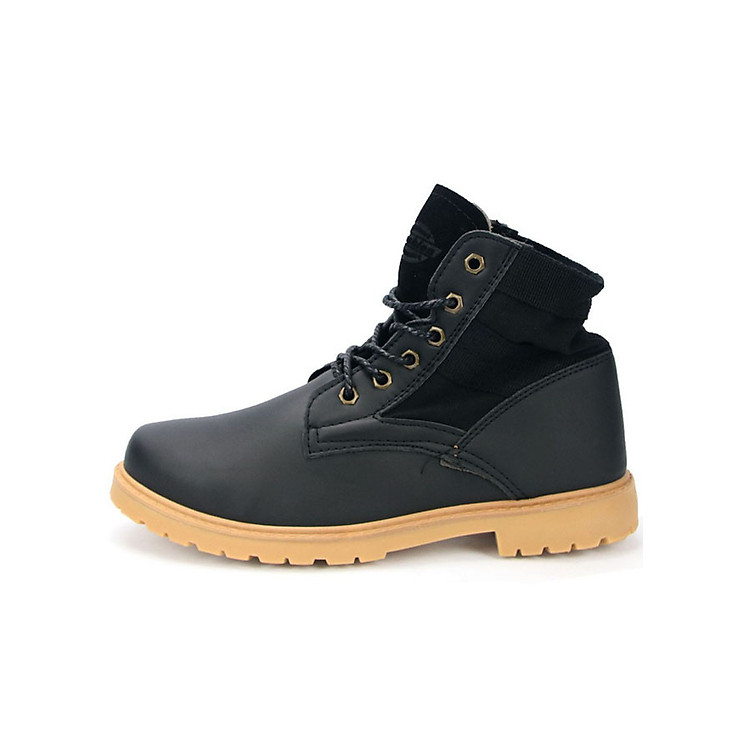 Giày sneaker cổ cao nam đen đế vàng đậm G484 MuiDoi