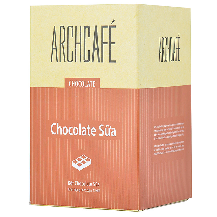 Chocolate Sữa - Choco Cacao Sô cô la hoà tan Archcafé (hộp 12 gói x 20g)