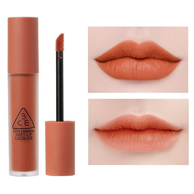 Son 3CE Kem Soft Lip Lacquer -Tawny Red (Cam Đất)