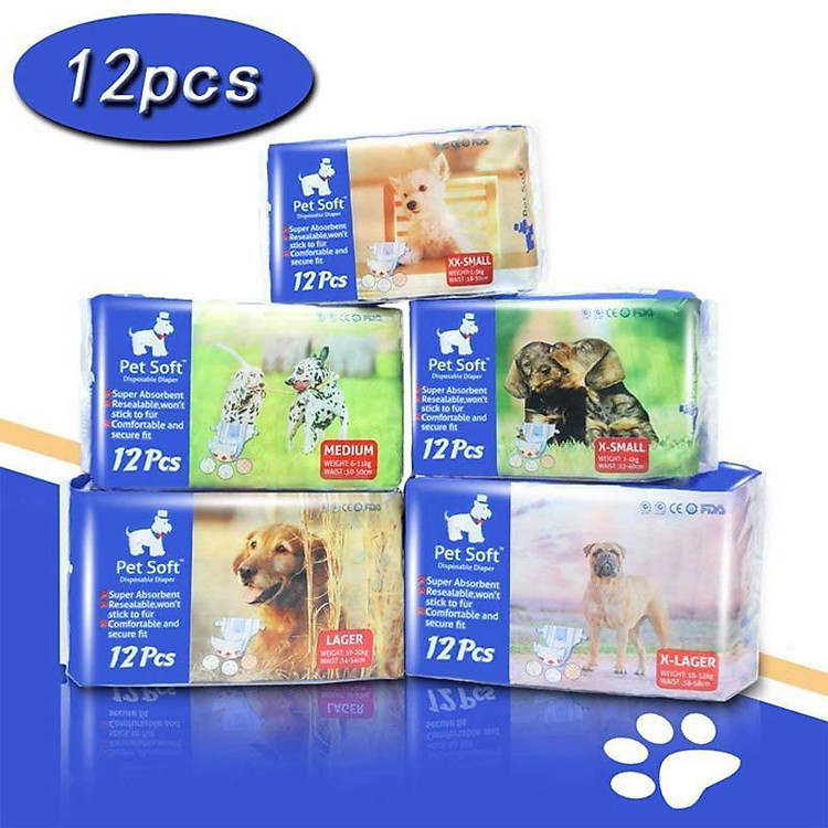 Bỉm Quần Vệ Sinh Dành Cho Chó Cái Pet Soft 12 miếng