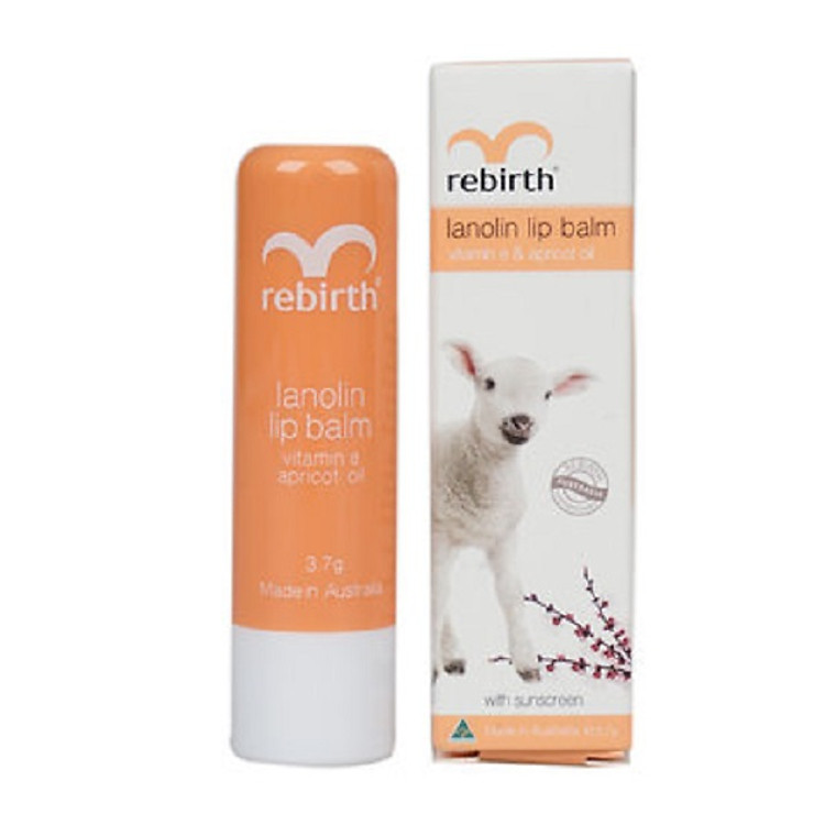 Son dưỡng môi chống nắng giàu Vitamin E Rebirth Lanolin Lip Balm
