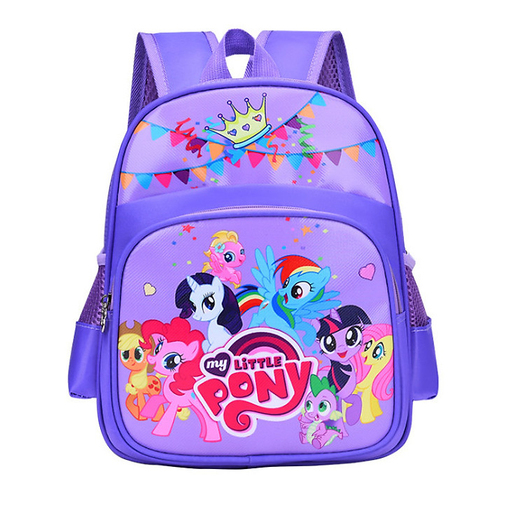 Balo trẻ em bé gái in hình Pony tím cho bé mẫu giáo 1-4 tuổi
