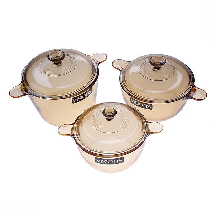 Bộ 3 Nồi Thủy Tinh Visions VS-330